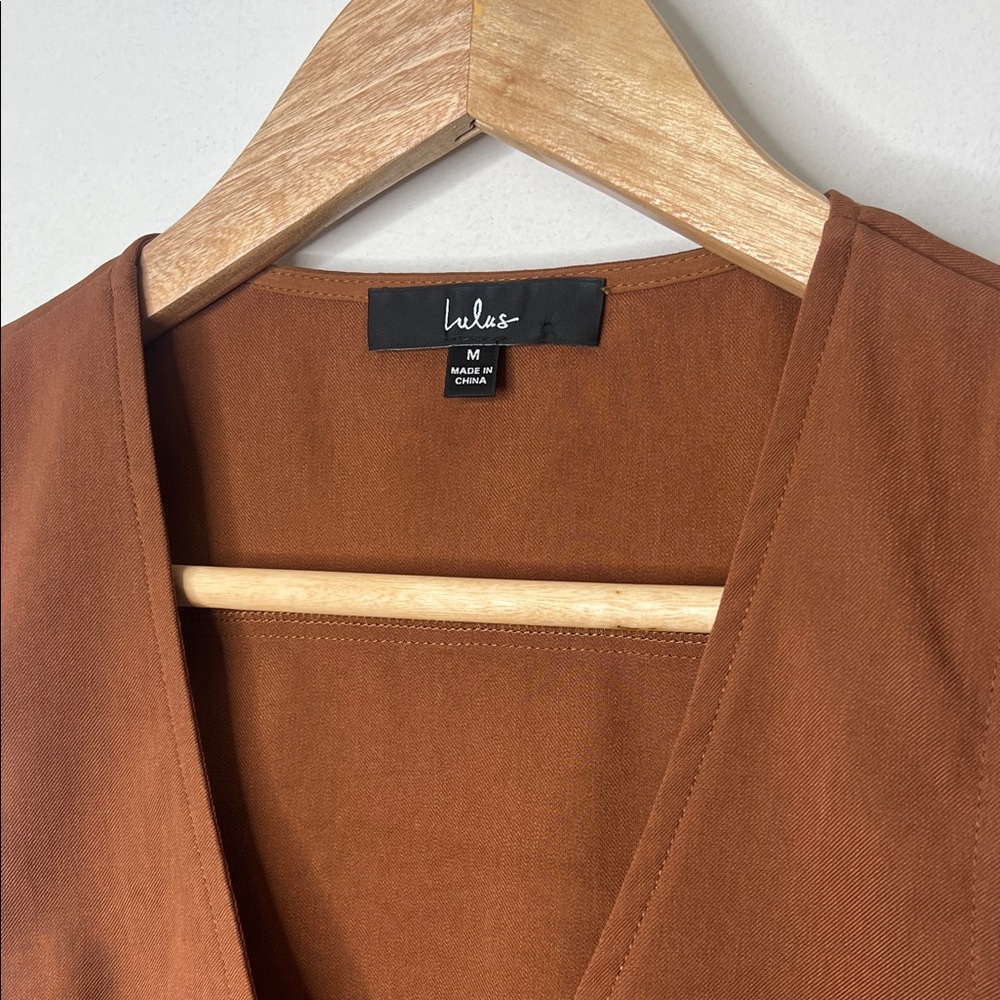 Lulu's Rust Brown Button-Front Vest - Picture 3 of 4